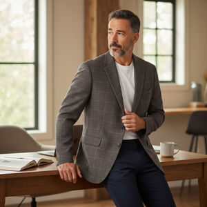 Brooks Brothers 44R Men’s Wool Lambswool Sport Coat Blazer Brown Tweed Windowpan